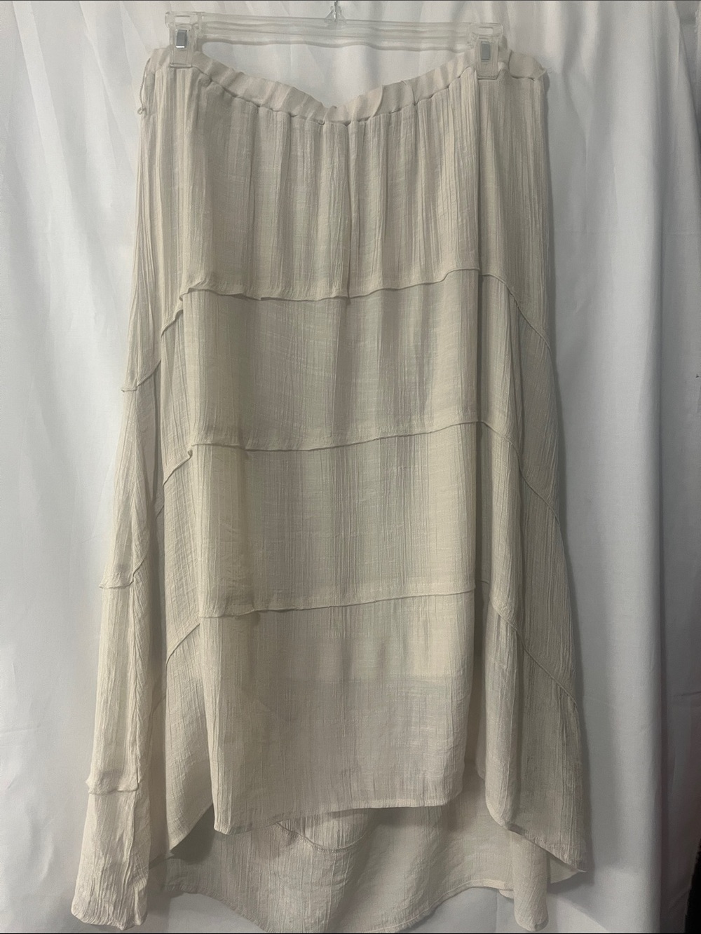 Westport Cream Layered Skirt women’s Size XL high low